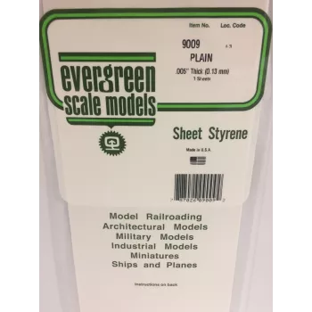 Evergreen polystyreenplaat 300 mm x 150 mm x 0,13 mm, wit, 3-pack (9009)