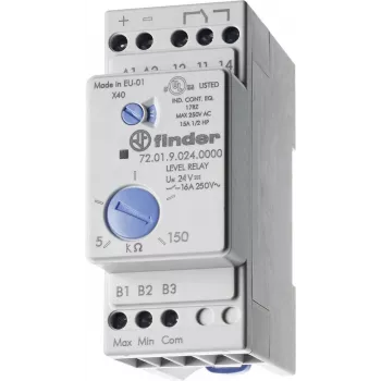Finder niveaubewakingsrelais voor geleidende vloeistoffen, 24V AC/DC, 1 CO, 72.01 serie 720180240002