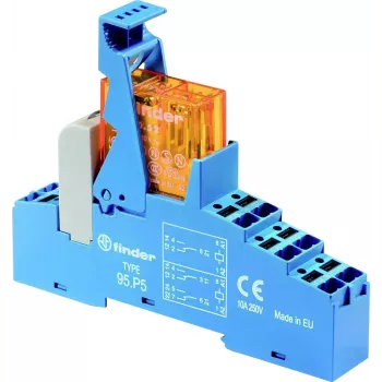 Finder 48.P6.9.024.4050 interface-relaismodule, 24 V DC spoel, 16 A SPDT contact, DIN-railmontage, LED-indicatie