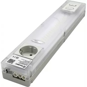 Finder LED-schakelkastlamp met Schuko-stopcontact, 6W, 1000lm, 4000K, wit/transparant, 360mm 7L.55.8.230.4200