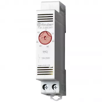 Finder schakelkastthermostaat 7T.81.0.000.2402, 1 NC contact, 250 V AC, 10 A, 0-60 °C, DIN-rail