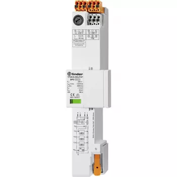 Finder 7P.94.8.255.Z107 type 2 overspanningsbeveiliging voor 1000 V DC fotovoltaïsche systemen, 3-polig, 40 kA Imax, DIN-rail montage