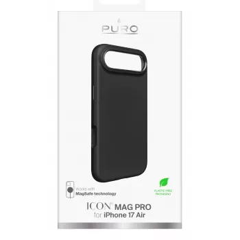 PURO Icon hoesje voor Apple iPhone 17 Air 6,6 inch zwart MagSafe-compatibel