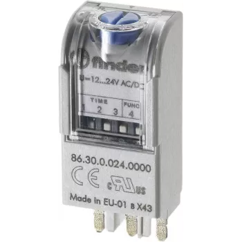 FINDER 86.30 multifunctioneel tijdrelaismodule, 24V AC/DC, 1 CO 16A, 8 functies, 0,05s-100h 863000240000T