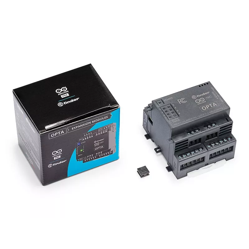 Arduino Pro Opta Ext D1608S uitbreidingsmodule, 16 programmeerbare spanningingangen, 8 halfgeleiderrelais 24 V DC 2 A (AFX00006)
