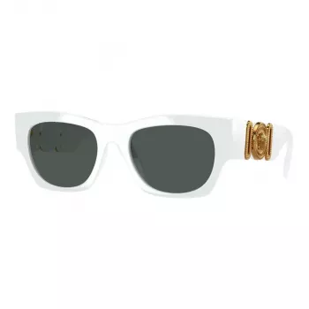 Versace VE4479U31487 dames cat-eye zonnebril, zwart montuur, grijze glazen, 52mm