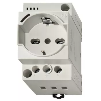 Finder 7U.00.8.230.0000 DIN-rail Schuko-stopcontact, 230 V AC, 16 A, grijs RAL 7035