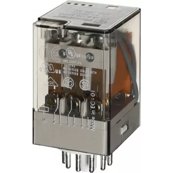 Finder 60.13.8.024.0 industrieel relais met LED, 3 CO, 24V AC, 10A, steekbaar 601380240050