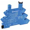 Finder relaisvoet 93.51.8.240, veerkrachtklemmen, DIN-rail, blauw, voor 34.51/34.81