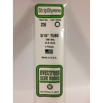 Evergreen 226 buis van polystyreen 4,8 mm x 350 mm (4 st.)