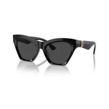 Burberry BE4420U300187 dameszonnebril, vierkant, zwart montuur, donkergrijze glazen, 55mm
