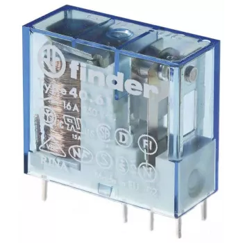 Finder 40.61.7.024.1000 miniatuurvermogensrelais, 1 wisselcontact, 16 A, 24 V DC spoel, steekmontage