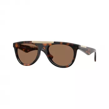 Burberry BE4452U300273 heren rechthoekige zonnebril, donker Havana montuur, bruine glazen, 53-21-145 mm