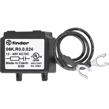Finder 06K.R0.0.024 RC-blusmodule voor relaisspoelen, 6-24V AC/DC, 100Ω + 0,1µF, steekmodule