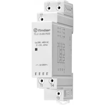 Finder 70.61.8.400.P000 3-fase spanningsbewakingsrelais, 400 V AC, 1 CO, DIN-rail
