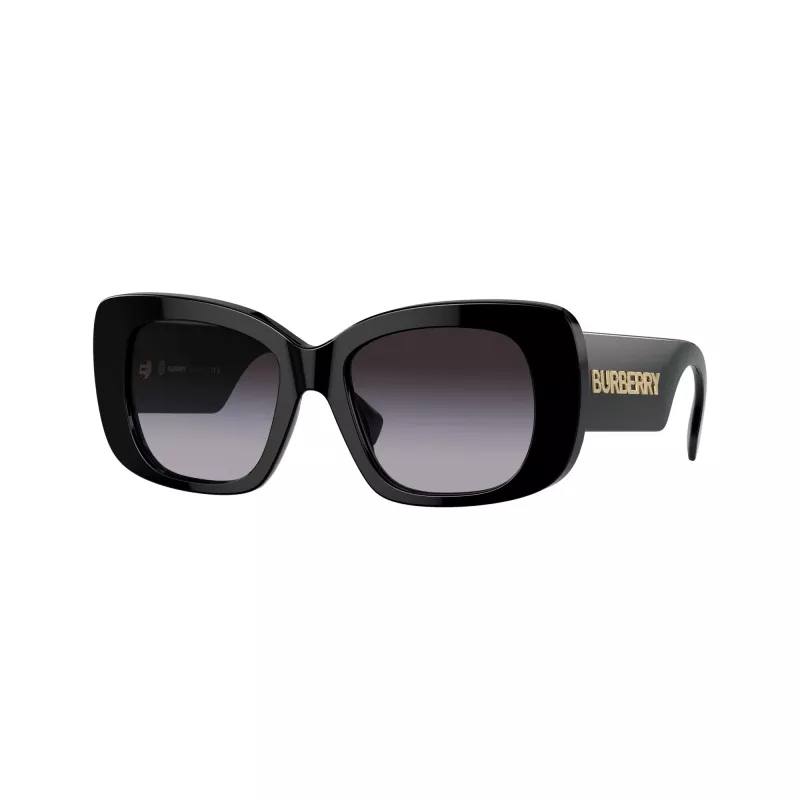 Burberry BE4410-30018G dames zonnebril – zwart montuur, grijze gradient-glazen, 52mm
