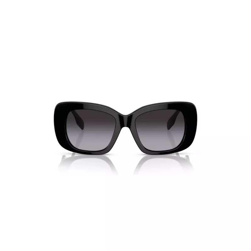 Burberry BE4410-30018G dames zonnebril – zwart montuur, grijze gradient-glazen, 52mm