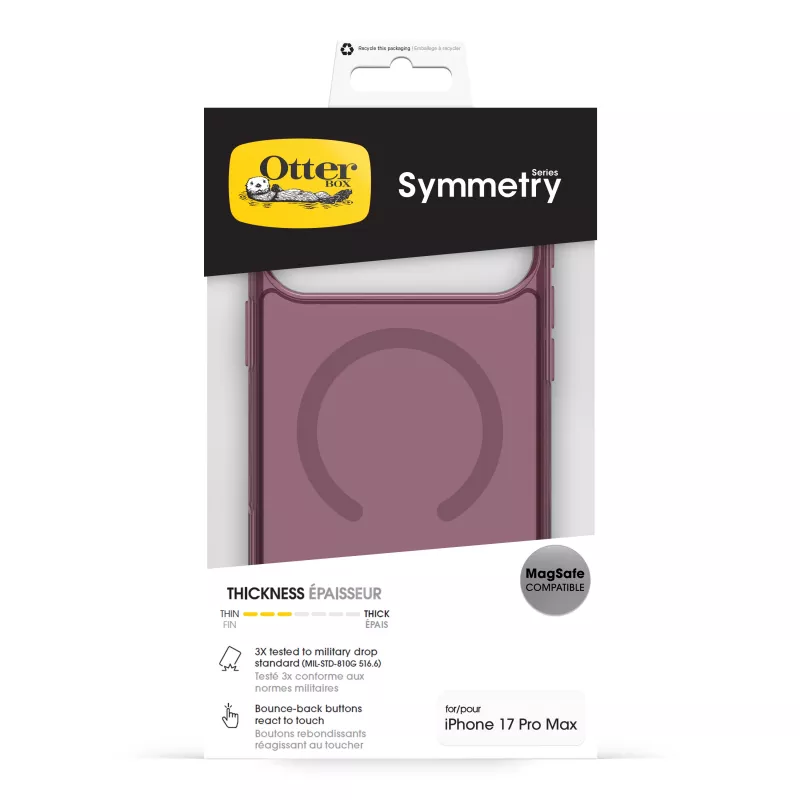 OtterBox Symmetry Clear MagSafe Camera Control hoesje voor iPhone 17 Pro Max roze (77-98872)