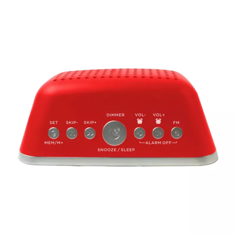 AIWA CRU-19RD rode wekkerradio met FM/AM-tuner, dubbele wekker, snooze, sleeptimer, LED-display, batterijback-up