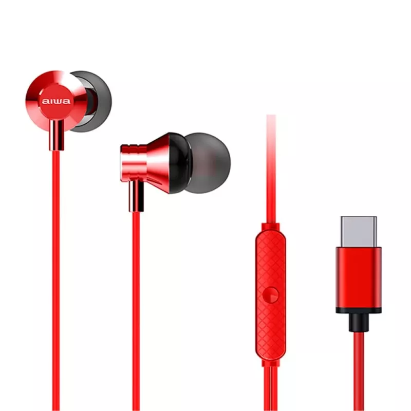 AIWA ESTM-50USB-C/RD In-ear stereo-oortjes met microfoon, USB, rood