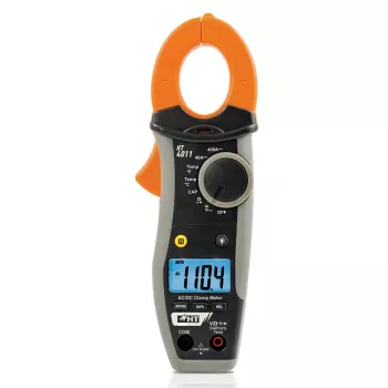 HT Instruments HT4011 digitale stroomtang CAT III 600V, 4000 counts, AC/DC-spanning, weerstand, capaciteit, frequentie, diode- & doorgangstest, tangopening 30mm 1009820