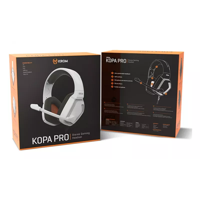 KROM KOPA PRO bedrade gaming-headset wit NXKROMKOPAPROWH