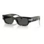 Versace dames VE4465-545687 zonnebril, zwart montuur, donkergrijze glazen, 54mm