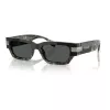 Versace dames VE4465-545687 zonnebril, zwart montuur, donkergrijze glazen, 54mm