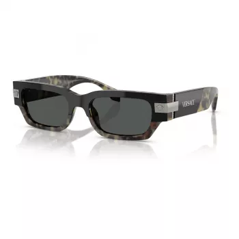 Versace dames VE4465-545687 zonnebril, zwart montuur, donkergrijze glazen, 54mm