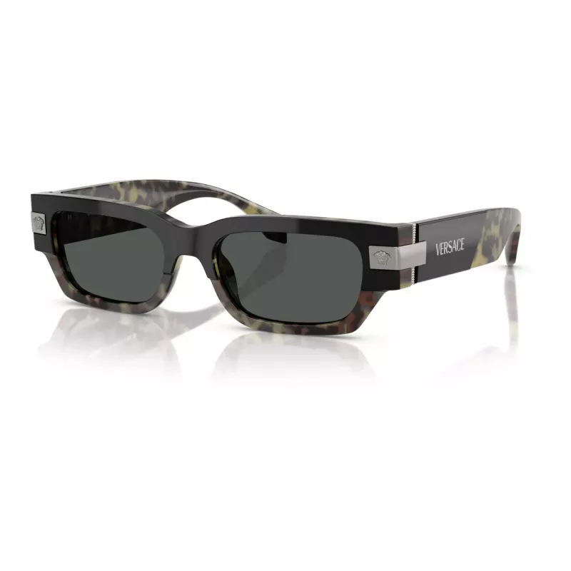 Versace dames VE4465-545687 zonnebril, zwart montuur, donkergrijze glazen, 54mm