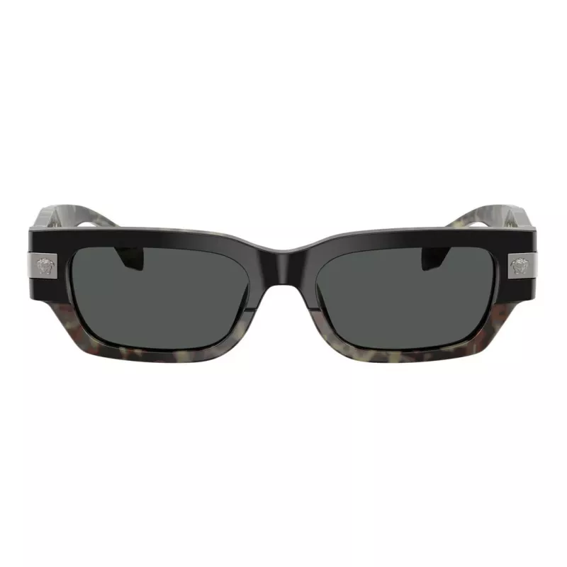 Versace dames VE4465-545687 zonnebril, zwart montuur, donkergrijze glazen, 54mm