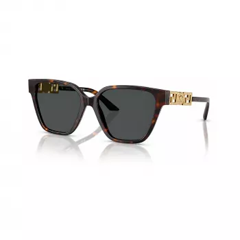 Versace VE4471B10887 dames zonnebril – havana montuur, donkergrijze glazen, 56mm