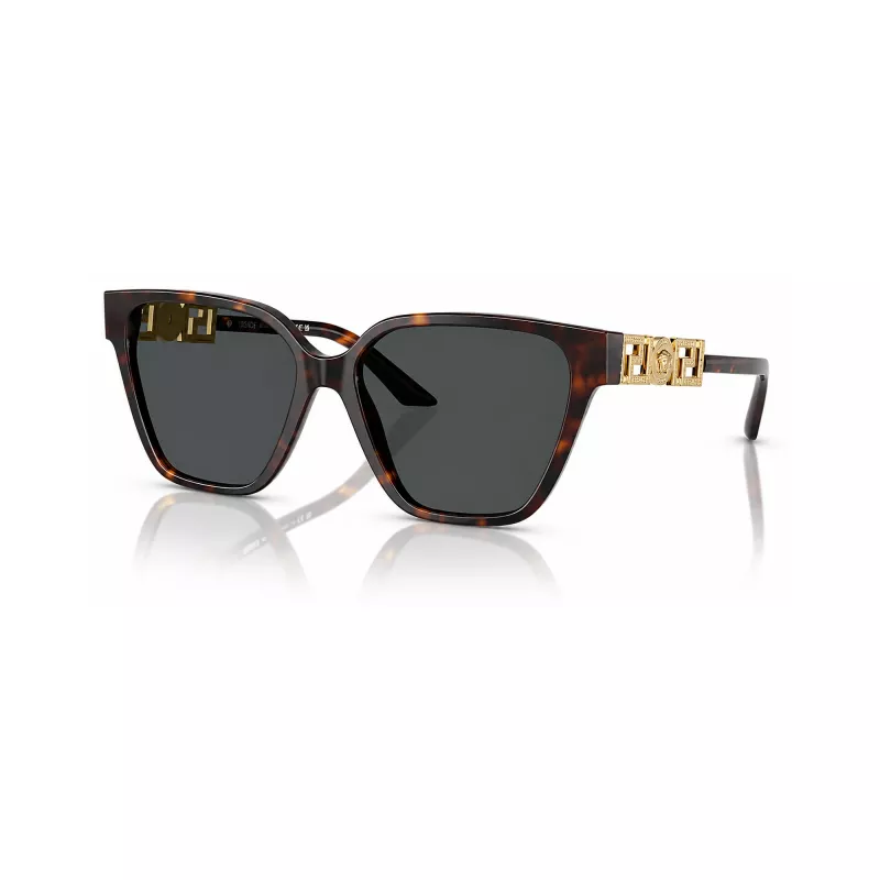 Versace VE4471B10887 dames zonnebril – havana montuur, donkergrijze glazen, 56mm