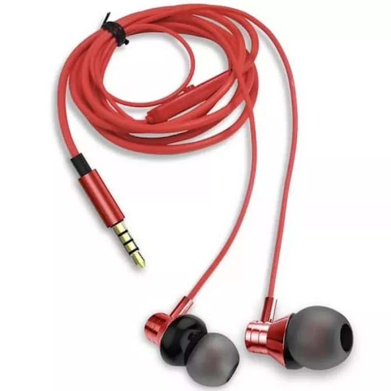 AIWA ESTM-50RD in-ear stereoheadset met microfoon, rood