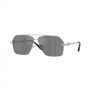 Versace VE2284-10006G herenzonnebril, zwart montuur, grijze glazen, 63mm