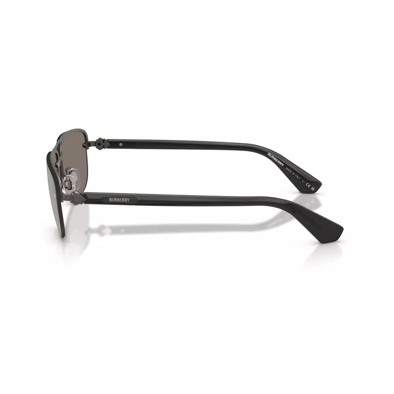 Burberry BE3164-13166G heren pilot zonnebril, zwart montuur, grijze gradientglazen, 62mm