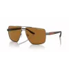 Armani Exchange AX2037S 600383 heren polarized pilot zonnebril, matzwart/grijs, 60mm