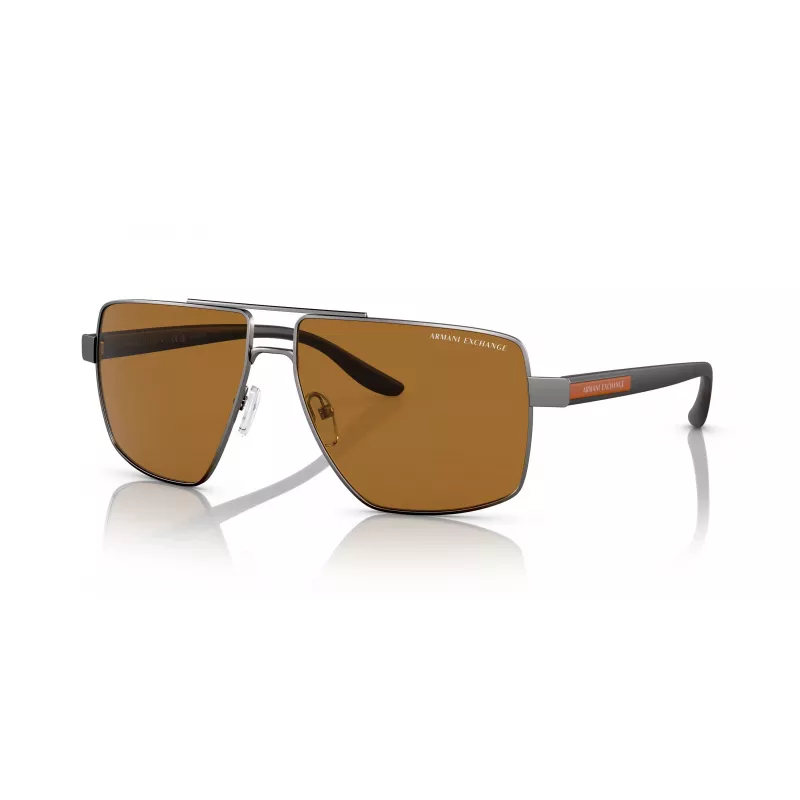 Armani Exchange AX2037S 600383 heren polarized pilot zonnebril, matzwart/grijs, 60mm