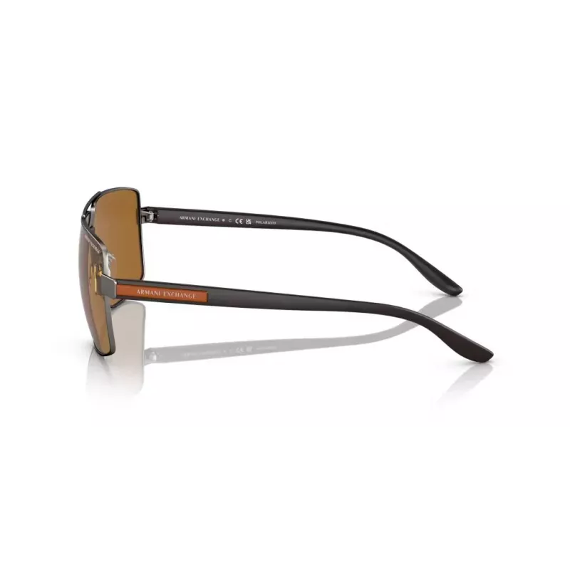 Armani Exchange AX2037S 600383 heren polarized pilot zonnebril, matzwart/grijs, 60mm