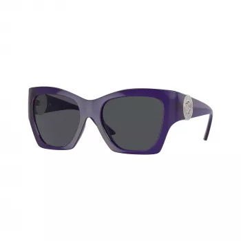 Versace VE4452-541987 dames zonnebril, zwart cat-eye montuur, grijze glazen, 55/19/135 mm