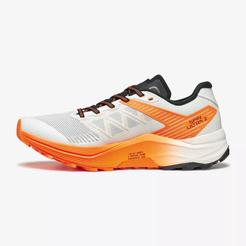Scarpa Spin Ultra 2 trailrunningschoenen - Ice Orange/Fluo Yellow - EU 46