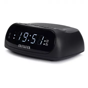 AIWA CR-09J FM-wekkerradio met dual-alarm, LED-display, zwart