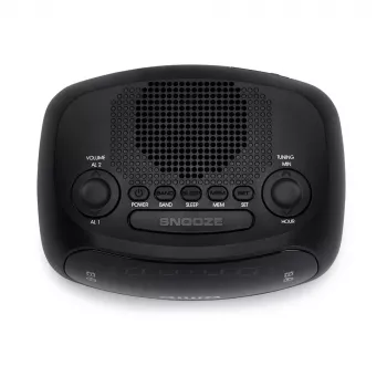 AIWA CR-09J FM-wekkerradio met dual-alarm, LED-display, zwart