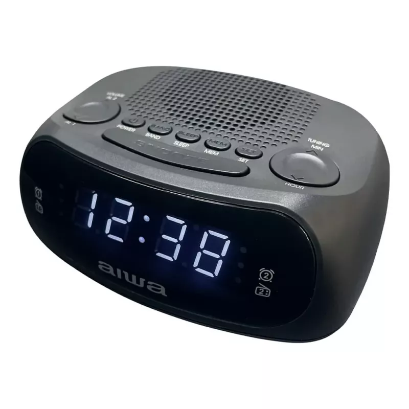 AIWA CR-09J FM-wekkerradio met dual-alarm, LED-display, zwart