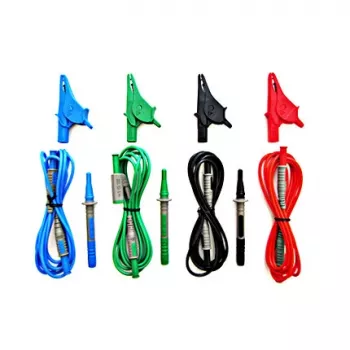 HT Instruments universele meetsnoeren set G3, CAT IV 600V / CAT III 1000V, 10A, 1,5m siliconen meetsnoeren met testpennen en krokodillenklemmen, rood/zwart 1006210