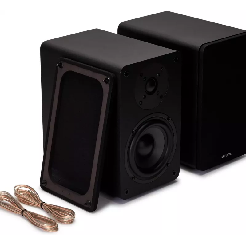 AIWA Hi-Fi 2.0 actieve boekenplankluidsprekers 2x70W RMS, zwart