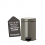 Brabantia NewIcon 5 liter pedaalemmer, platinum