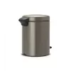 Brabantia NewIcon 5 liter pedaalemmer, platinum