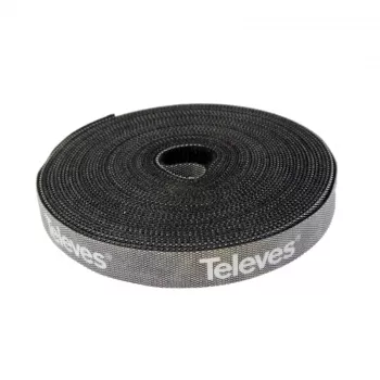 Televes KB 8 klittenband-kabelbinder-rol, 8 mm x 10 m, zwart, herbruikbaar 200101