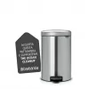Brabantia NewIcon 20L pedaalemmer, matt steel